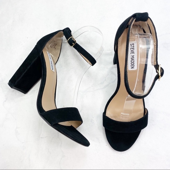 [Steve Madden] Black Suede Ankle Strap Heels - Picture 3 of 6